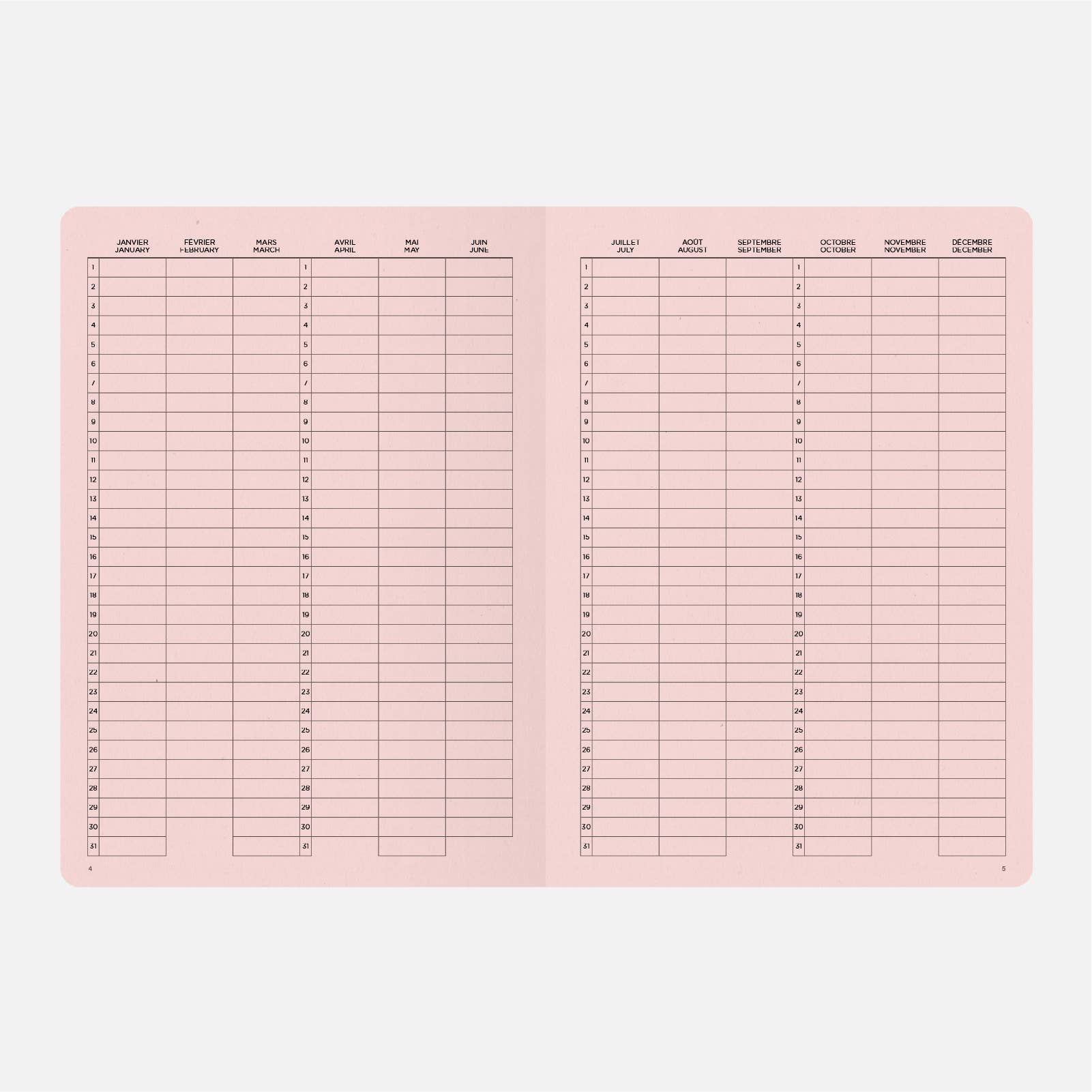 Papier Tigre Anteckningsbok A5 Admin Plain Pink