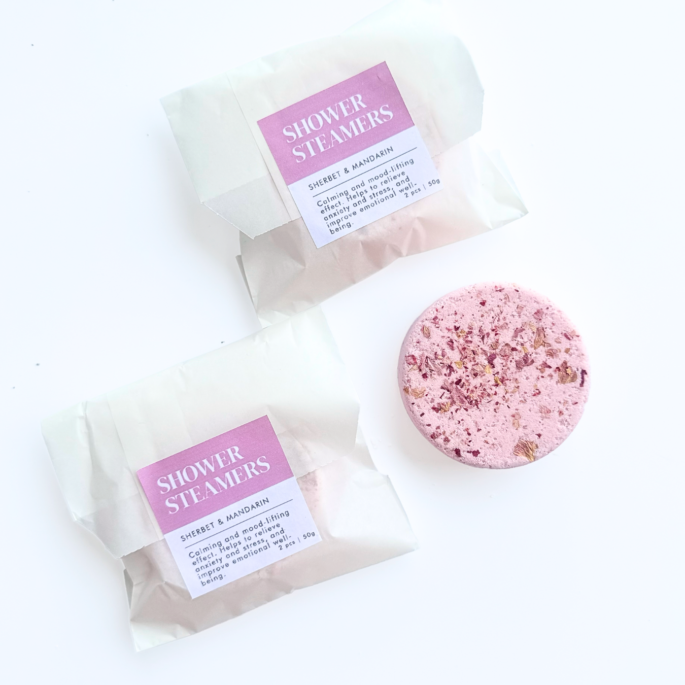 Natural Shower Steamers Mandarin & Sherbet