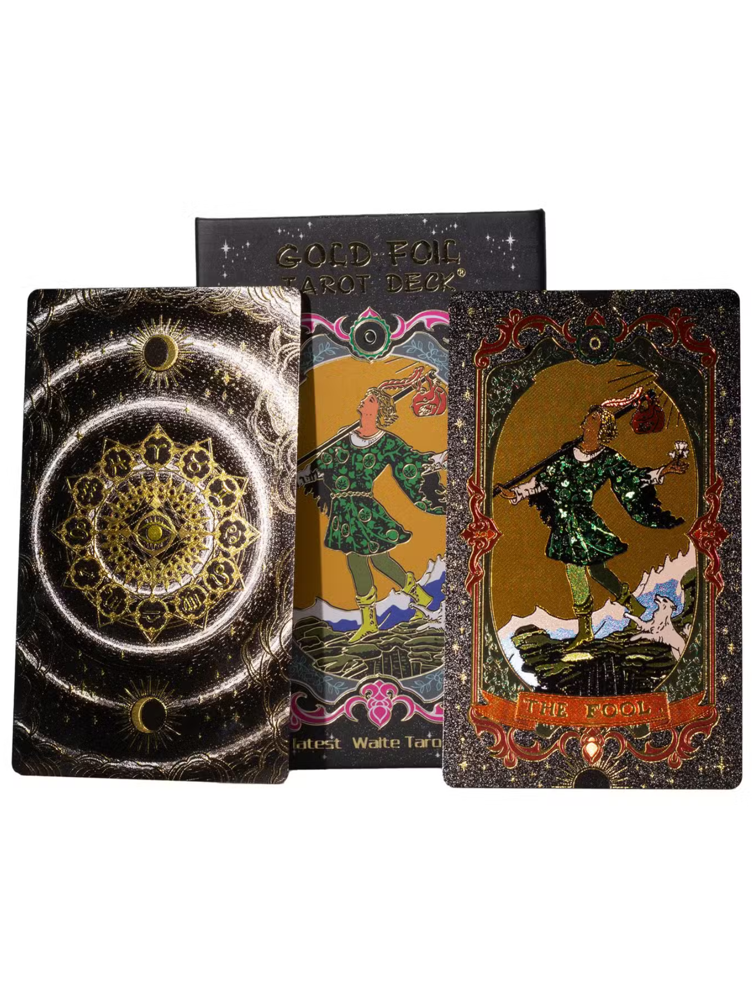 Gold Foil Tarot Card Deck + Guidebok
