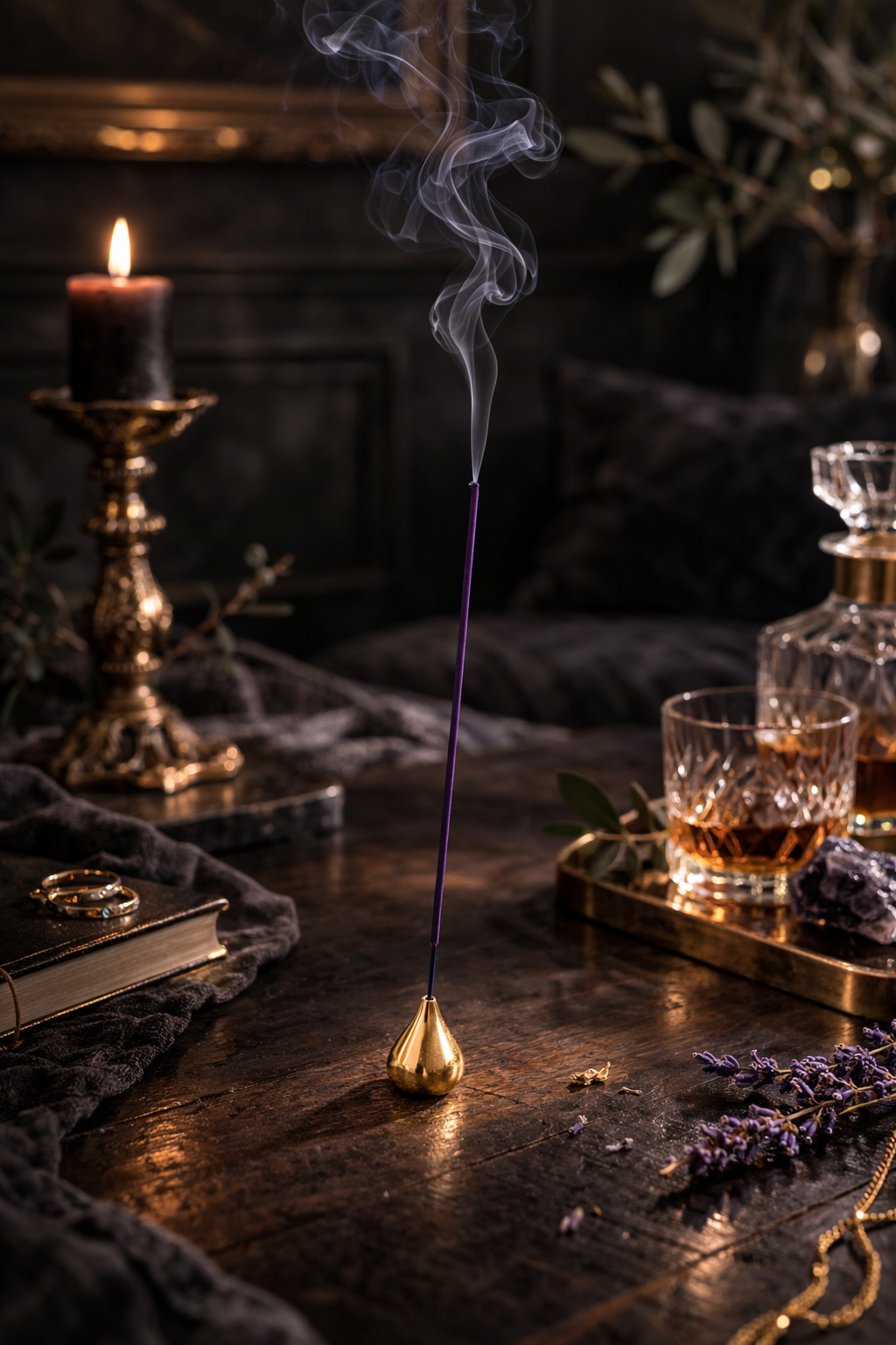 Brass Ritual Incense Holder Raindrop