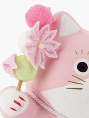 Double Fortune Maneki Neko Pink