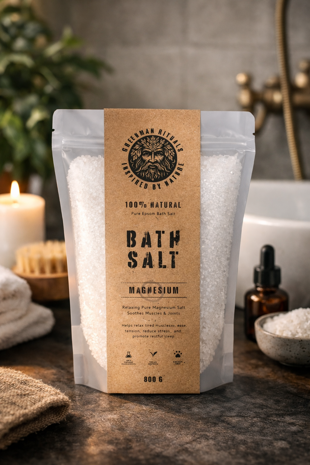 Greenman Rituals Magnesium Epsom Badsalt – Pure Formula