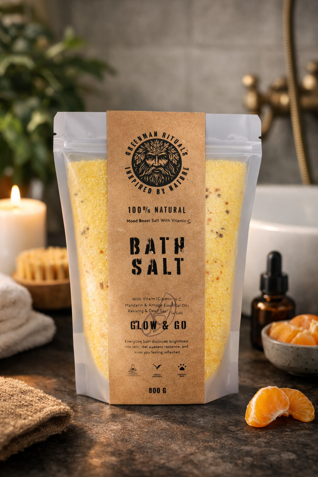 Greenman Rituals Vitamin C & Mandarin Epsom Badsalt – Glow & Go