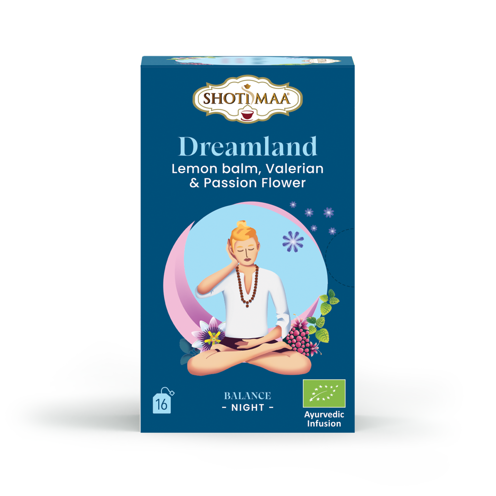 Dreamland - Lemon balm, Valerian & Passion flower Organic Herbal Tea Shotimaa