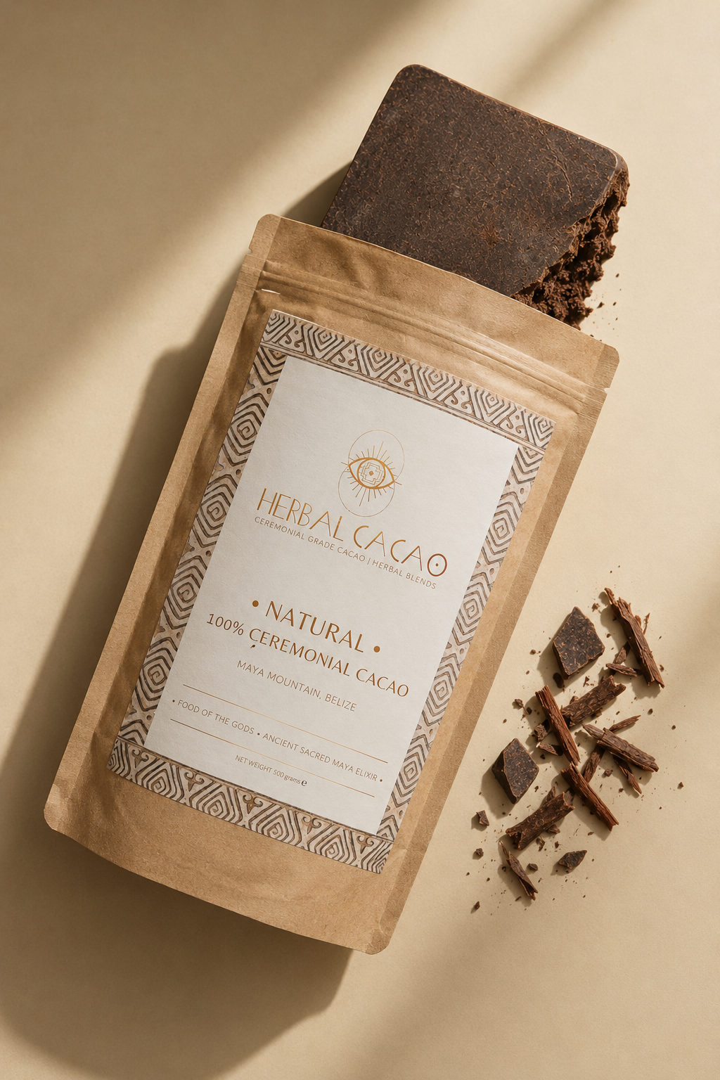 100% Ceremoniell Cacao Block Maya Mountain 500g - BELIZE
