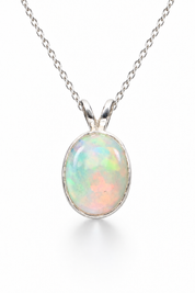 Bohemian Opal Pendant 925 Sterling Silver