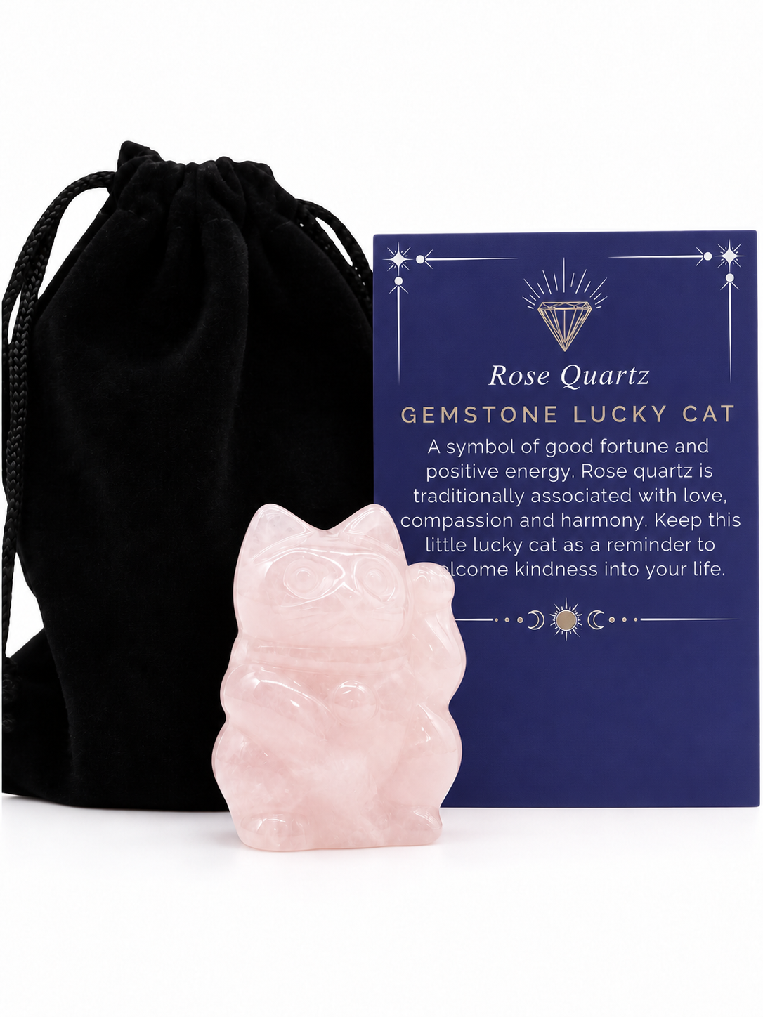 Rosenkvarts Lucky Cat