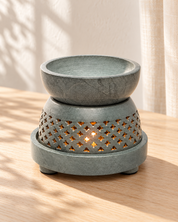 Grey Soapstone Aromalampa & Rökelsehållare