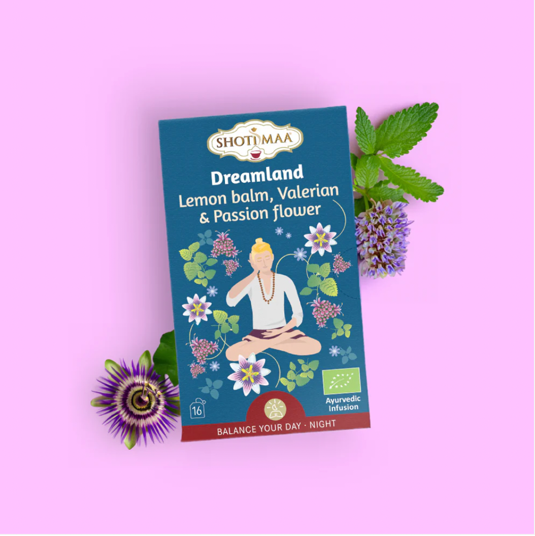 Dreamland - Lemon balm, Valerian & Passion flower Organic Herbal Tea Shotimaa