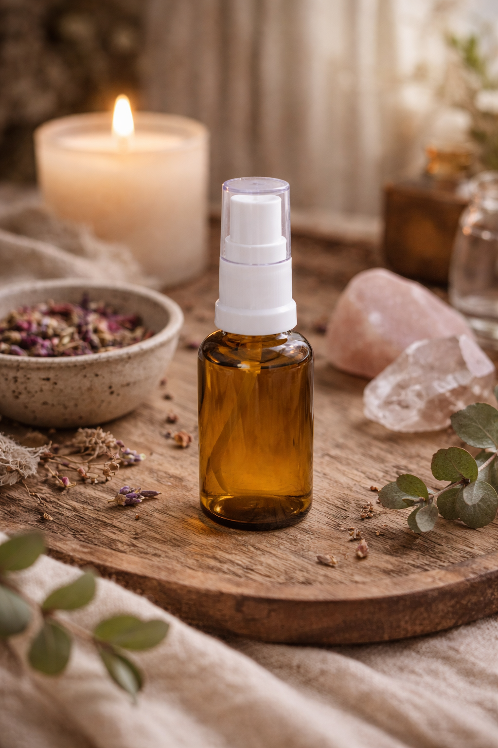 Amber glasflaska med spraykork 30ml