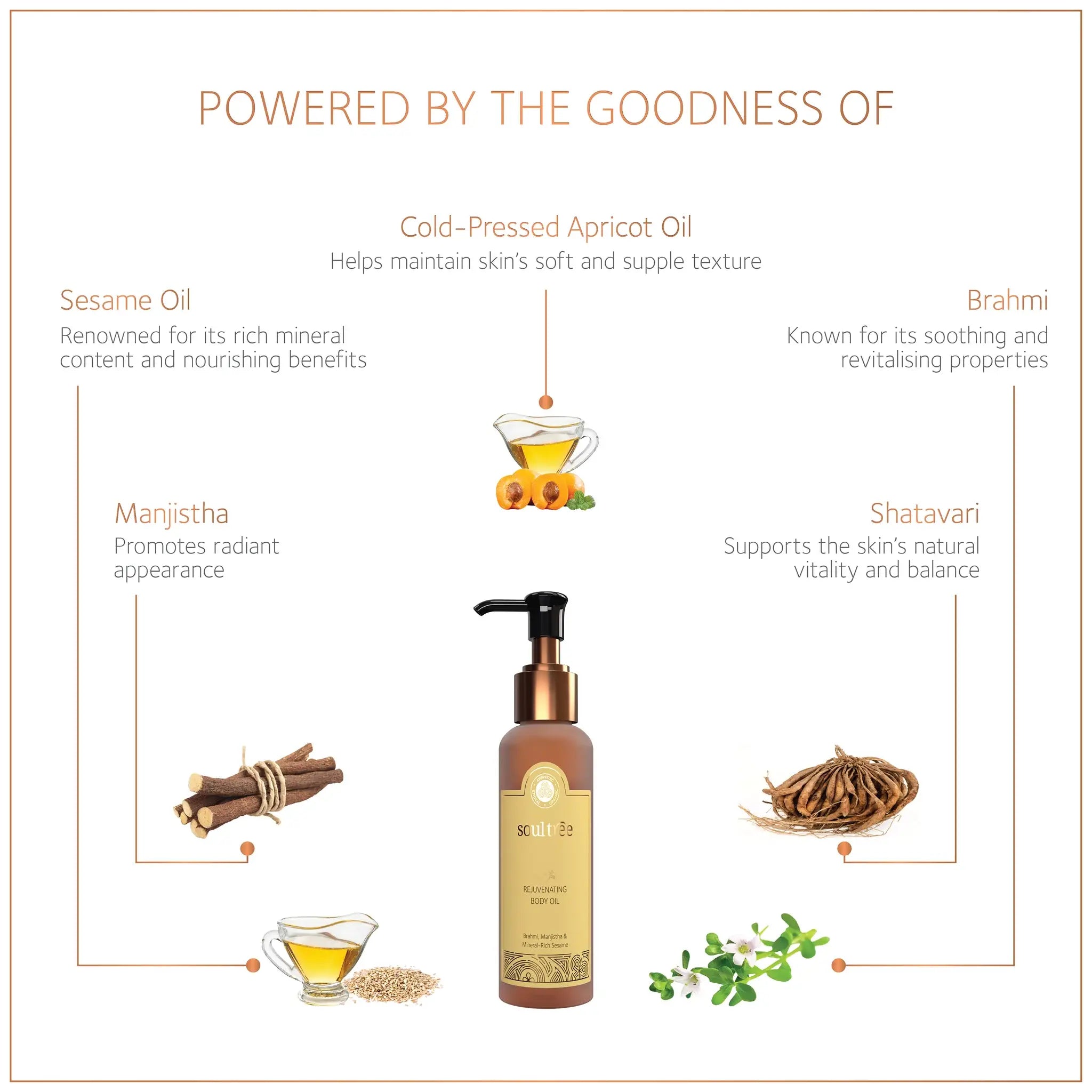 SoulTree Rejuvenating Body Oil Brahmi & Manjistha 120 ml