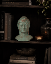 Tranquility Buddha Head Green Copper