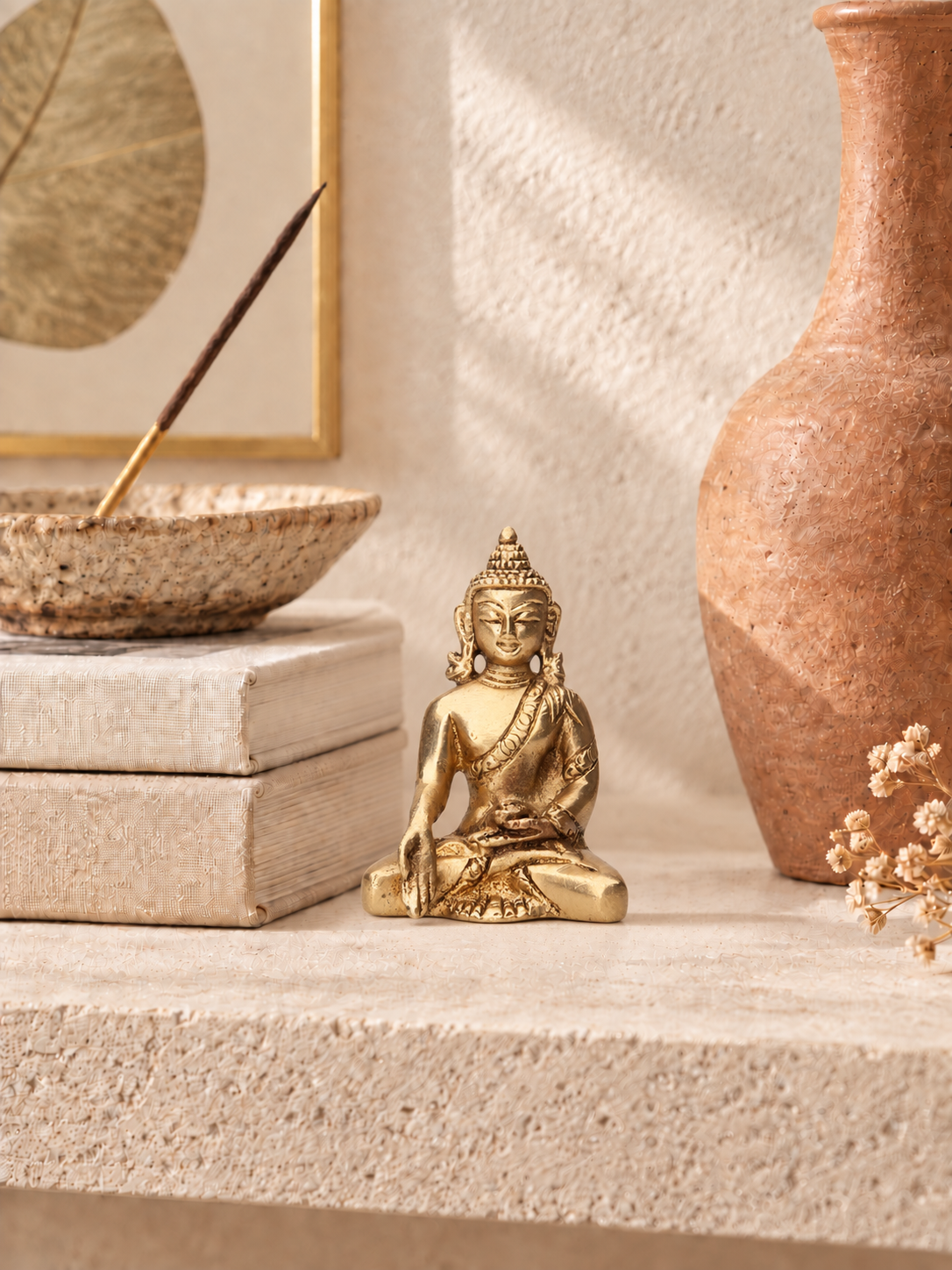Buddhastaty i mässing - Ratnasambhava 8cm