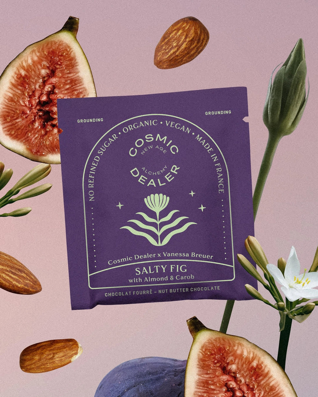 4 x Salty Fig, Almond & Carob Nut Butter Box Chocolate 20g