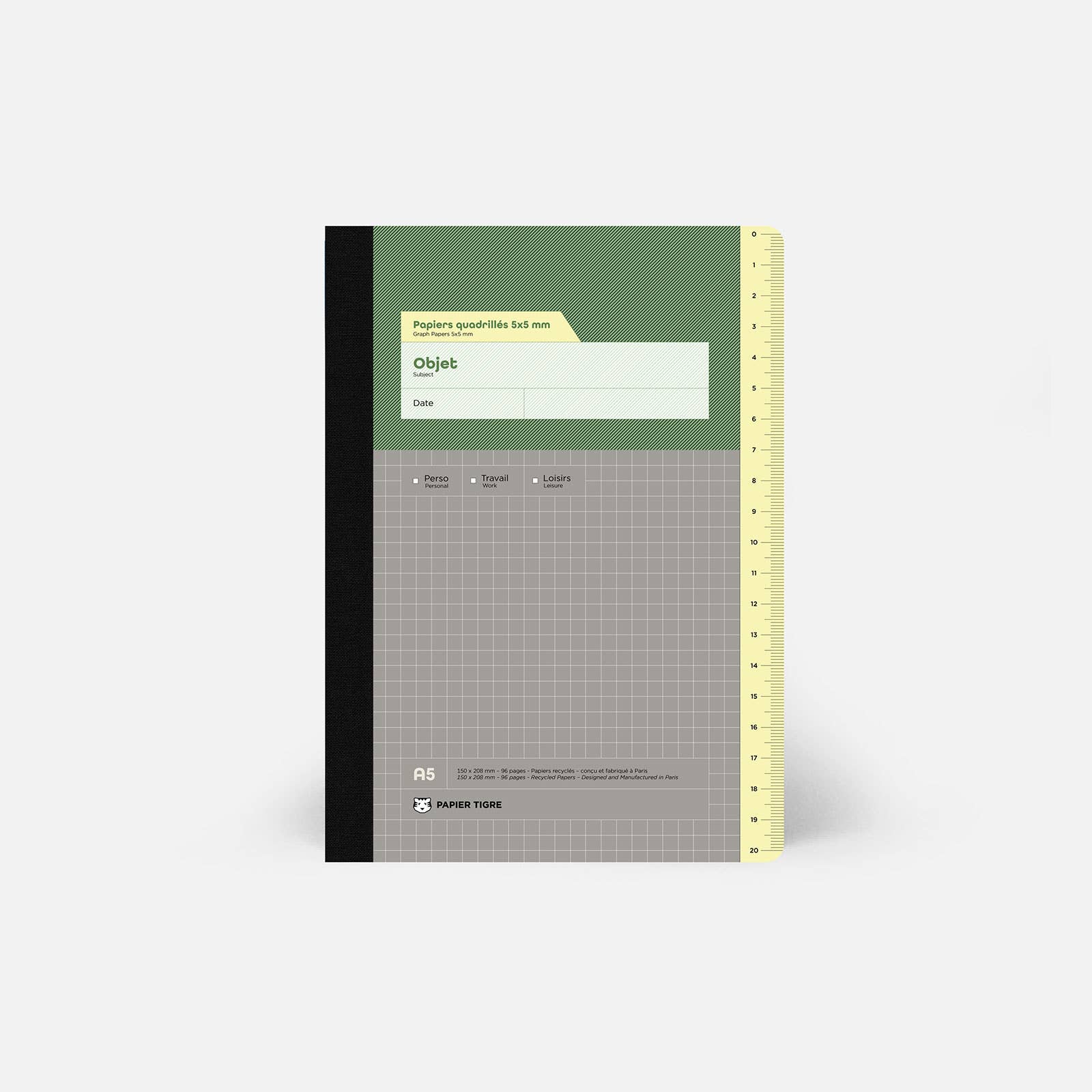 Papier Tigre Rutat Anteckningsblock A5 Admin
