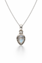 Bohemian Moonstone Pendant Drop 925 Sterling Silver
