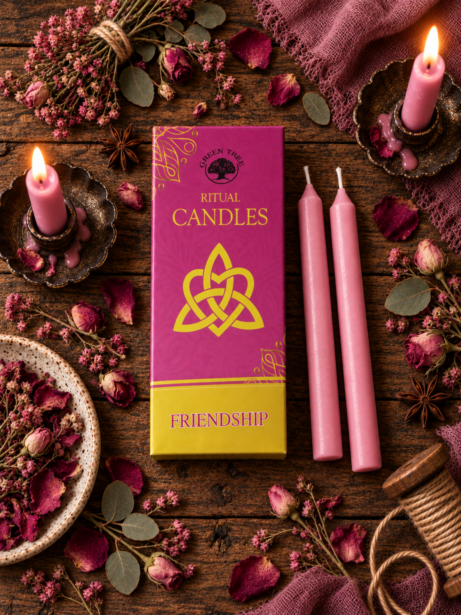 Green Tree Ritual Candle - Friendship 10-pack
