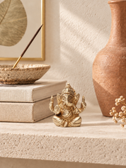 Ganesha Staty i Mässing Lyckobringare 7cm