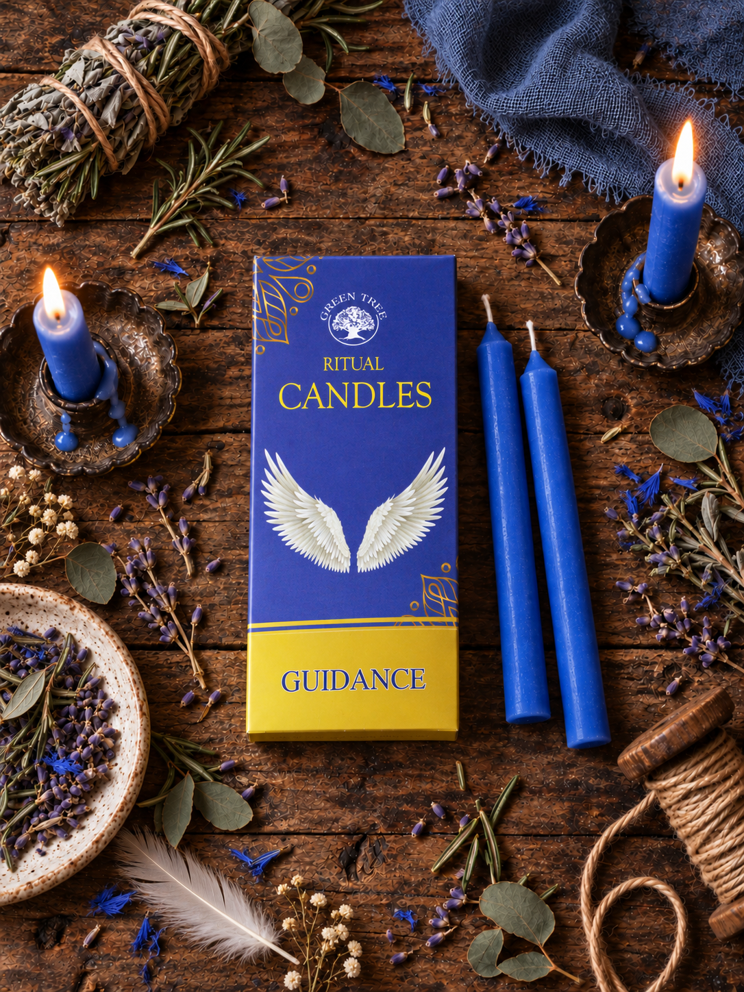 Green Tree Ritual Candle - Guidance 10-pack