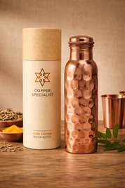 Kopparvattenflaska Hamrad Diamond Polish med skruvlock 950ml