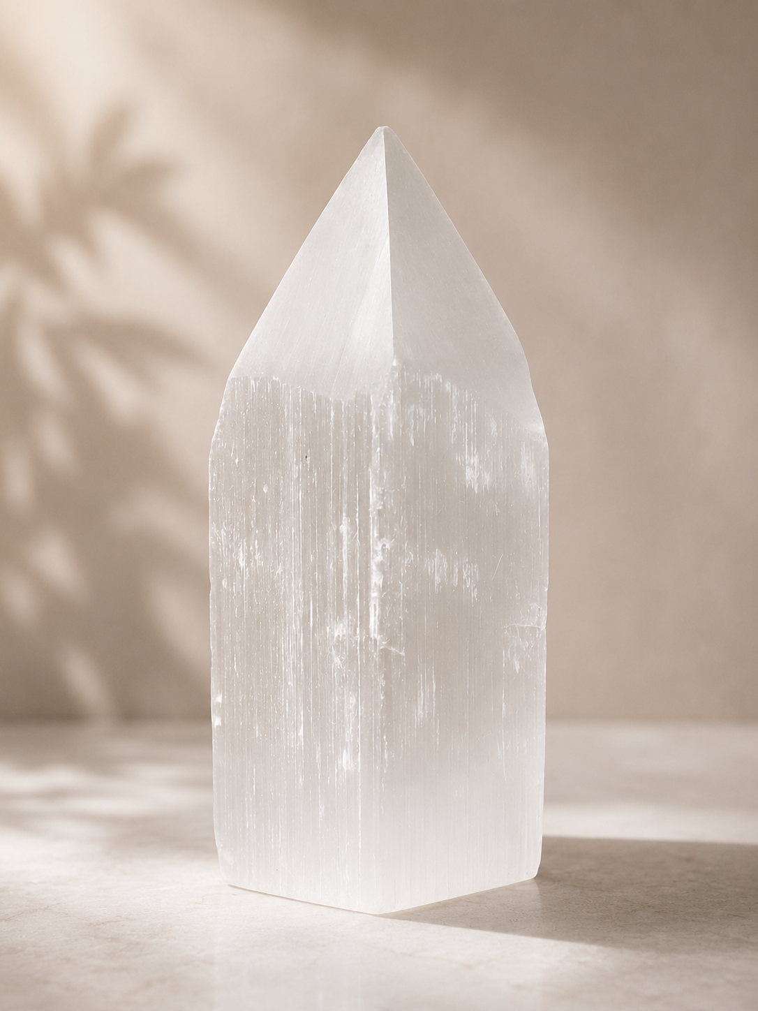 Selenite Pencil Tower 15 cm