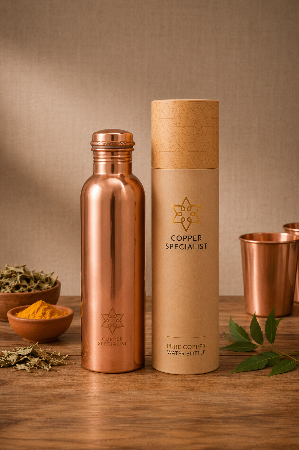 Premium Edition Kopparflaska 900 ml – Extra Tung