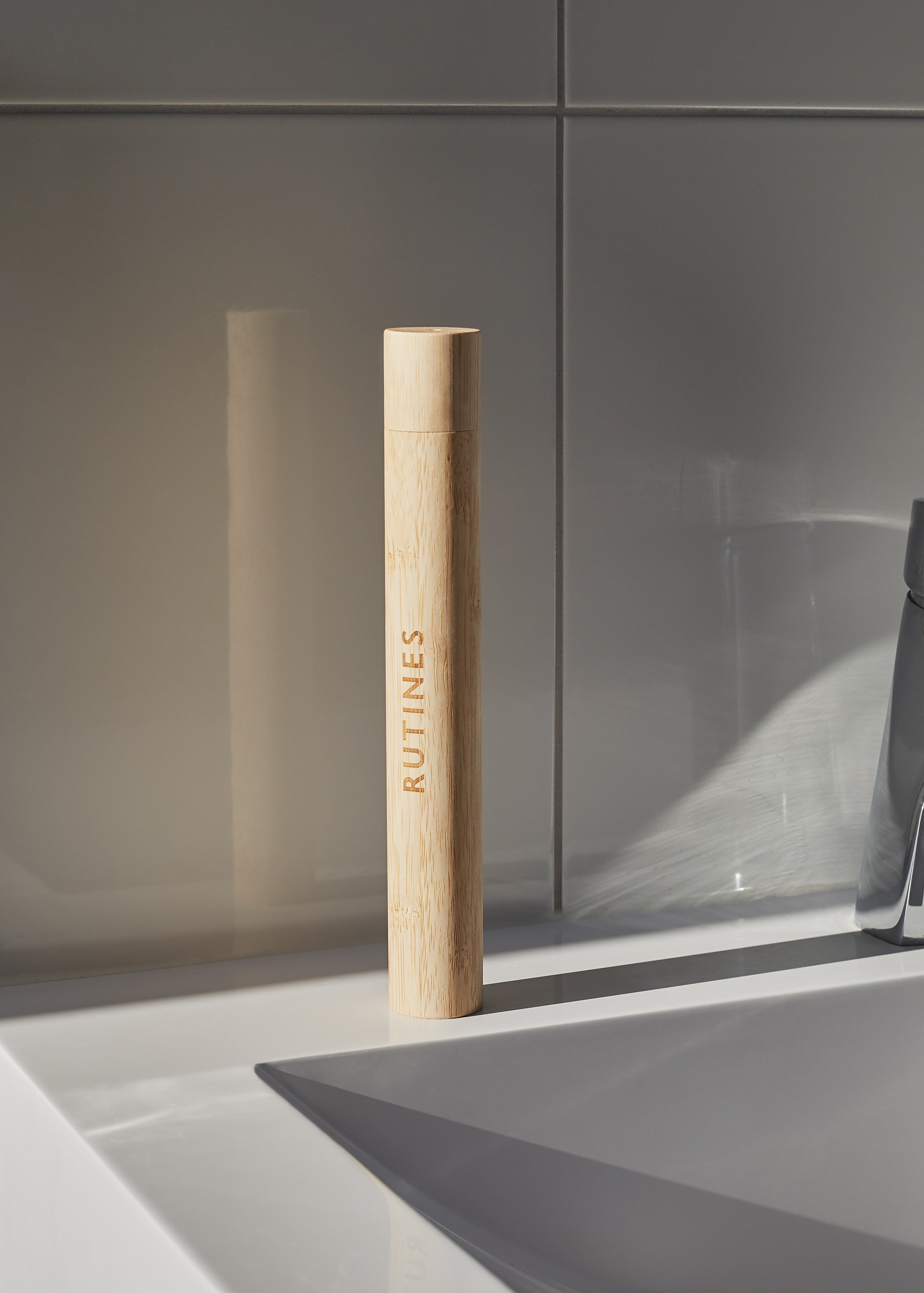 Bamboo toothbrush travel case Routines