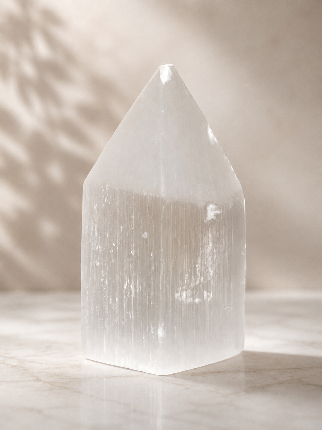 Selenite Pencil Tower 10 cm