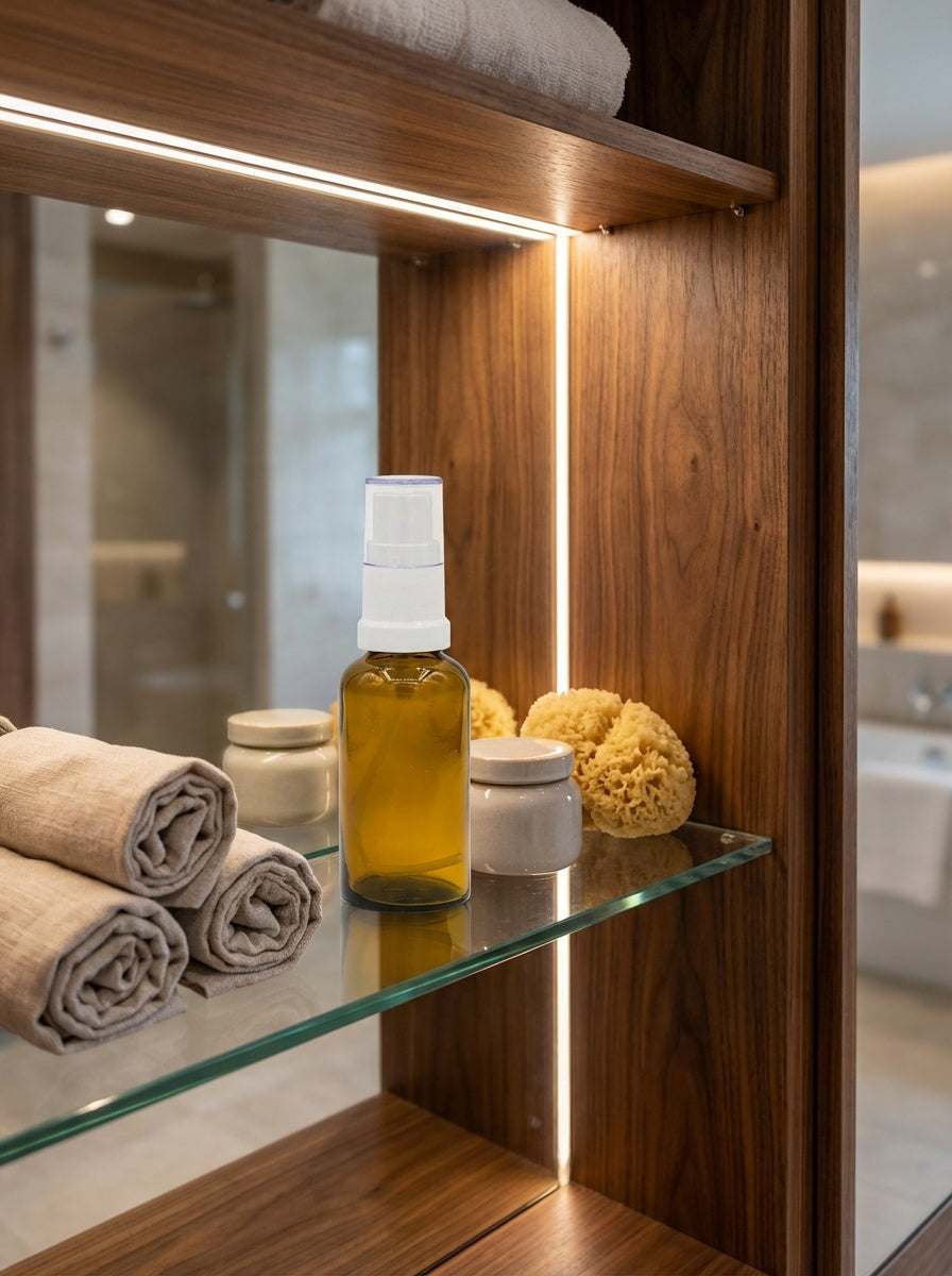 Amber glasflaska med spraykork 30ml