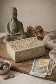Soapstone Tarot & Jewellery Box Lotus