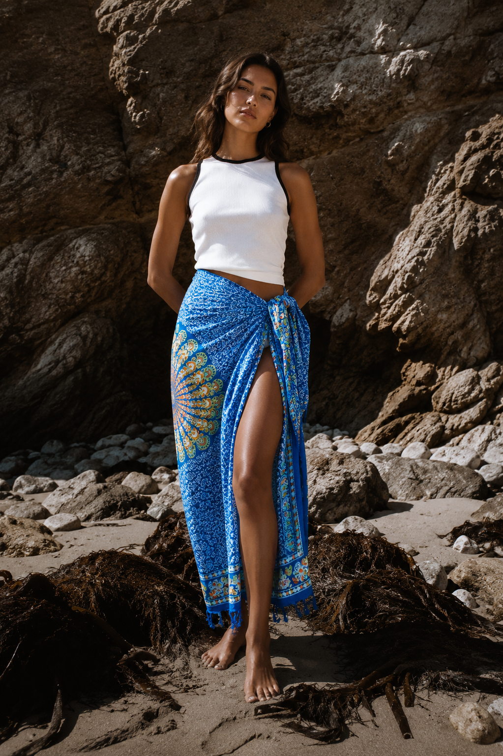 Mandala Teal Sarong