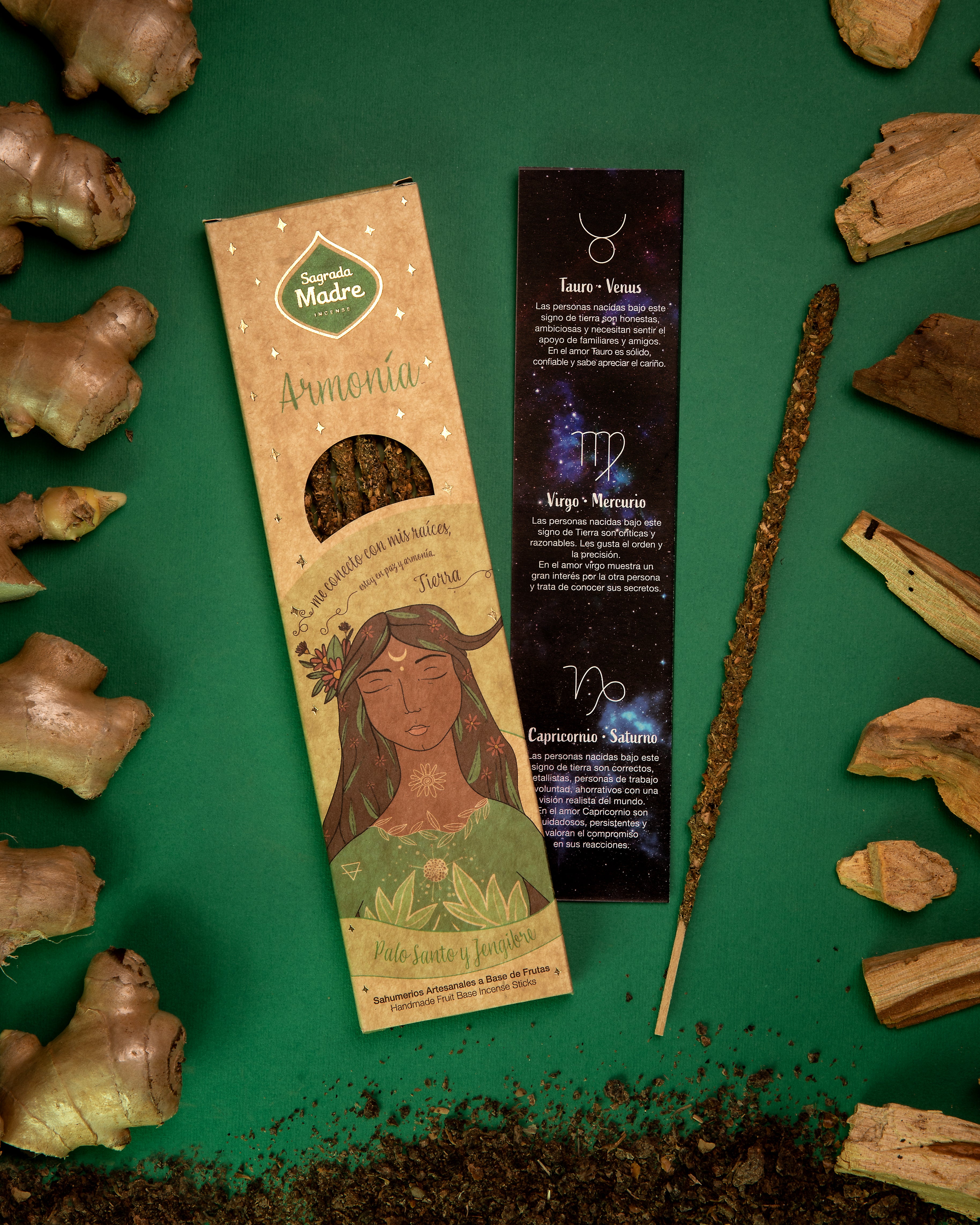 Earth Element Palo Santo &amp; Ginger Incense Sagrada Madre
