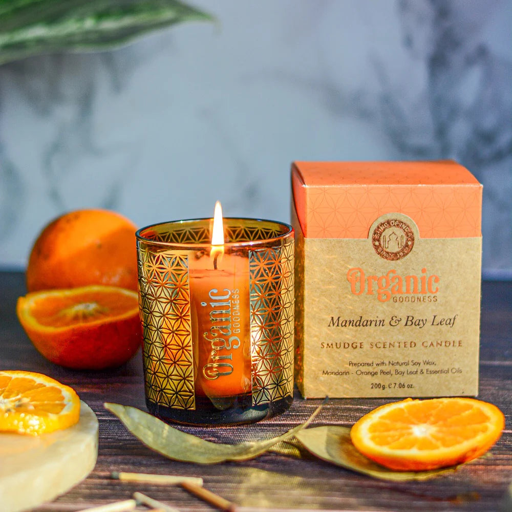 Mandarin & Lagerblad Aromaterapi doftljus