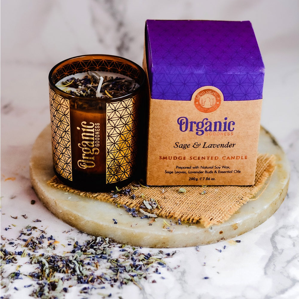 Lavender &amp; Sage Aromatherapy scented candle