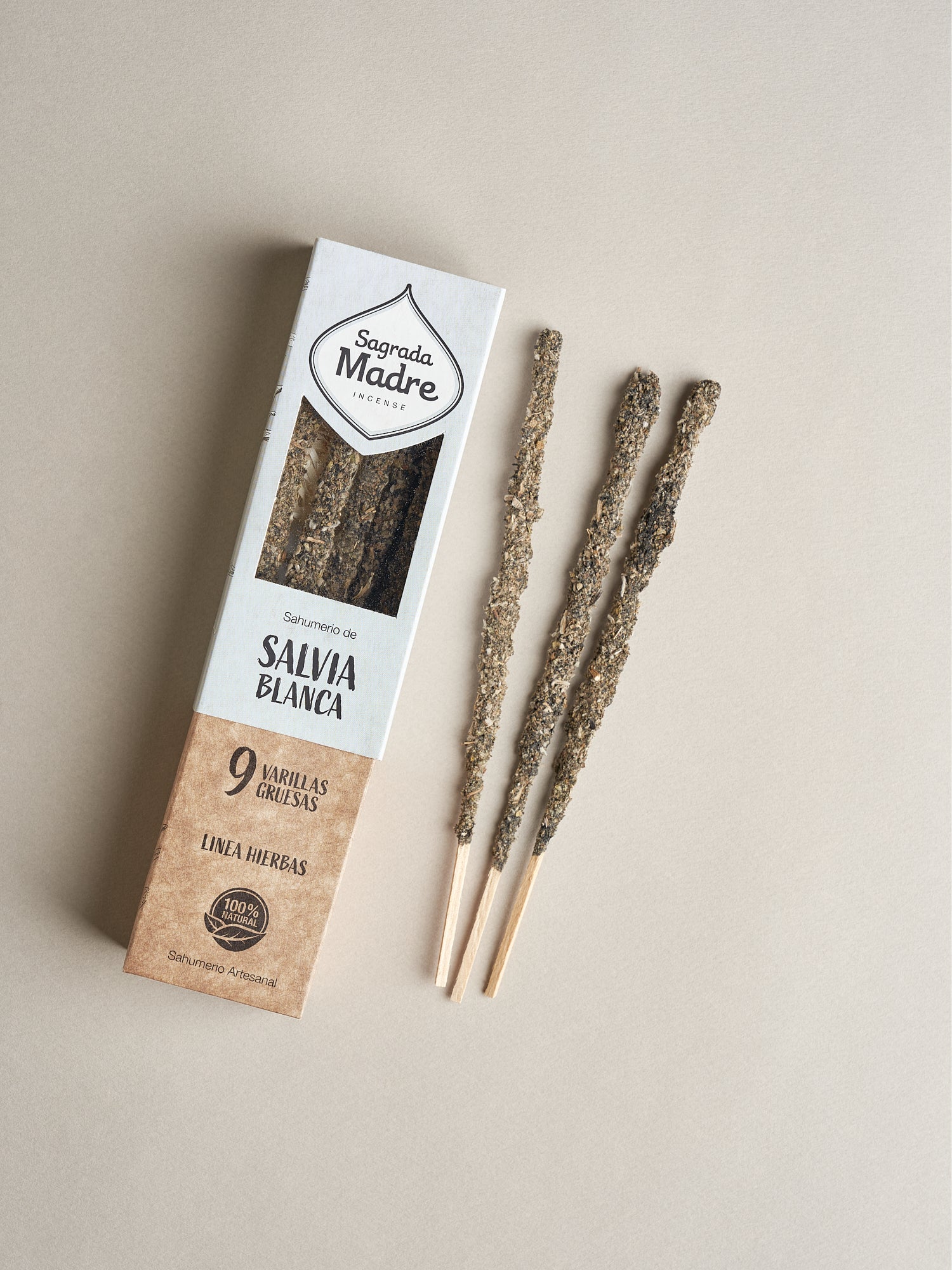 Vit Salvia rökelsestickor - Sagrada Madre